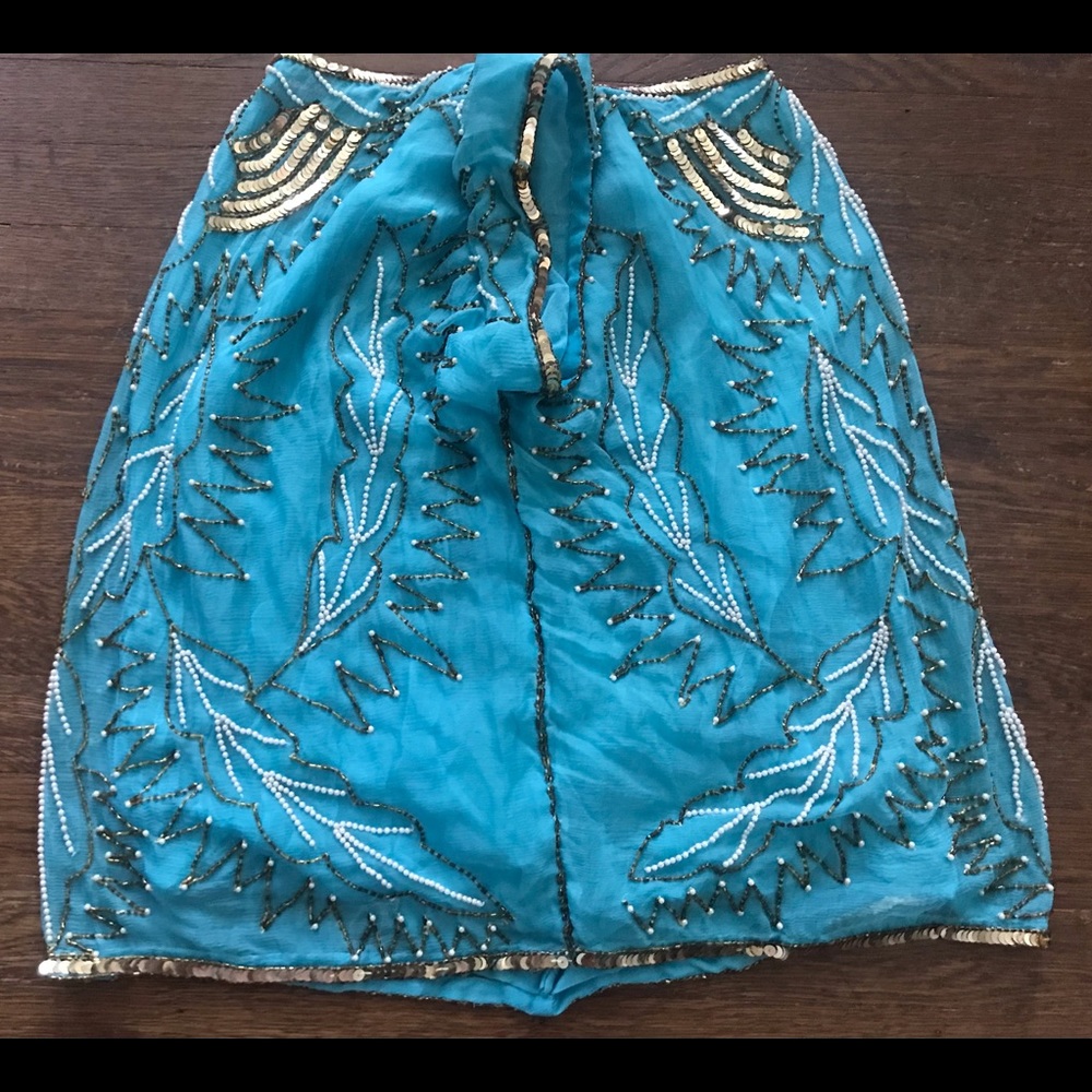 80’s vintage silk chiffon Pearl Beaded Sequin Blouse Top life & style inc - Picture 6 of 13